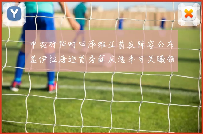 申花对阵町田泽维亚首发阵容公布盖伊拉唐迎首秀薛庆浩李可吴曦领衔出战